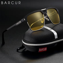 Load image into Gallery viewer, BARCUR Polarized Men’s Sunglasses – Fashionable Square Stainless Steel Frame UV400 Protection Anti-Reflective Outdoor Sports &amp; Driving Eyewear – Original Design Casual Style with Premium Polycarbonate Lenses
