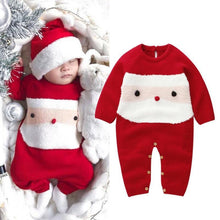 将图片加载到图库查看器，0-24M Newborn Baby Boy Girl Rompers Christmas Costumes Long Sleeve Red Santa Claus Jumpsuit For Kids
