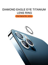 Load image into Gallery viewer, Glitter Diamond Camera Lens Protector For Iphone 13 Pro Max Mini Camera Metal Ring Glass For Iphone 12 11 Pro Max Protective Cap Diamond Glitter Camera Lens Protector On For Iphone
