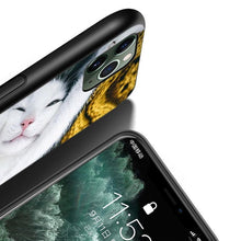 Load image into Gallery viewer, Black Big Eye Cat Cover Phone Case For iPhone 14 13 12 11 Pro Max Mini XS Max X XR Silicone Black Anti-Fingerprint Anti-Fall Clear Soft Anti-Yellow Cover Silicone Case

