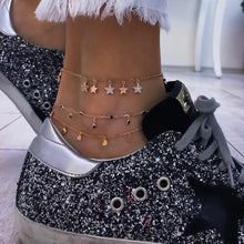 将图片加载到图库查看器，Luxury Bohemian Star Shell Ankle Bracelet Foot Jewelry Brecelet Simple Shell Anklets for Women Summer Style
