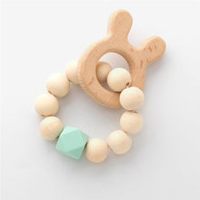 将图片加载到图库查看器，Modern Baby Silicone Wooden  Nursing Bracelets Wood Teether Silicone Beads Teething Wood Rattles Toys for Baby
