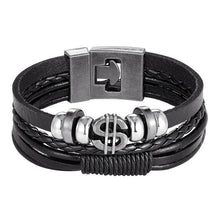 将图片加载到图库查看器，Trendy Modern Jewelry Leather Bracelet Men Braided Multilayer Anchor Bracelets Ladies Rope Chain for Male Jewelry Classic Style
