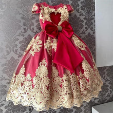将图片加载到图库查看器，Handmade Luxury Princess Baby Girl 1 Year Birthday Dress Tutu First Christmas Party Cute Bow Dress Infant Modern Luxury Dress With Big Bow
