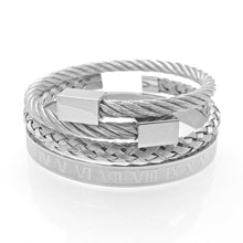 Load image into Gallery viewer, Luxury Modern Rich Style Royal Roman Bracelets &amp; Bangles Love Bangle Bracelet For Men Stainless Steel Rectangle Bracelet Men's Jewelry Great Gift Idea
