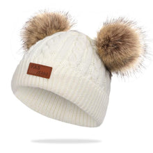 Load image into Gallery viewer, New Fashion Children Winter Hats Baby Kids Girl Solid Knitted Beanies Caps Hair thick ball And Modern Gloves
