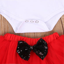 将图片加载到图库查看器，4Pcs Baby Girls Christmas Dress Set Children Long Sleeve Top  Short Skirt Hair Band And Leg Cover
