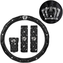 Load image into Gallery viewer, 2022 Fashion Women PU Leather Car Steering Wheel Cover Diamond Black Pink Auto Wheel Covers Cases for Lady Girls Car Accessories
