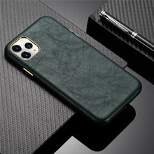 Load image into Gallery viewer, Classic Leather Case Compatible with iPhone Slim Leather Protective Case Midnight Green Luxury Genuine Leather Cover For iPhone 14 Pro 13 12 11 Pro Max X XS XR 7 8 Plus Case Vintage Leather Business Men Iphone Case
