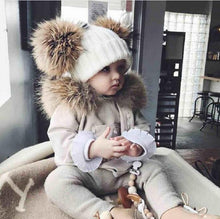 Load image into Gallery viewer, Modern Trend Children's Winter Toddler Baby Kids hat Cap With Two Double Pompom Ears Funny Hat
