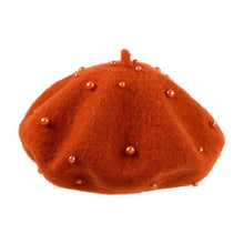 将图片加载到图库查看器，Modern Art Wool Baby Hat with Pearls Cat Candy Color Retro Baby Girl Cap Kids Beret Hats for Girls
