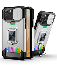 Load image into Gallery viewer, Heavy Duty Kickstand Stand Ring Shockproof Protective Cases Cover Camera Protection Magnetic Holder Case For iPhone 14 13 12 Pro Max Shockproof Card Slot Stand Cover
