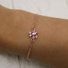 将图片加载到图库查看器，Elegant Wedding Jewelry Modern Dog Cat Paw Bear Claw Pink Heart AAA Cubic Zircon Rose Gold Chain Link Luxury Bracelets For Women Party Jewelry Gift
