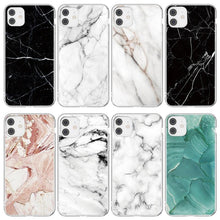 Load image into Gallery viewer, Stylish Marble Stone Texture Phone Case For Iphone 12 Pro 13 Pro Max Unique Solid Color Marble Soft Cover Silicone Mobile Phone Case

