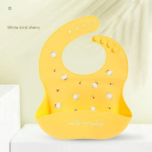 将图片加载到图库查看器，Cute Cartoon Print Baby Bibs Waterproof Soft Silicone Baby Feeding Stuff Dinosaur Pattern Bib For Kids
