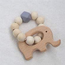 将图片加载到图库查看器，Modern Baby Silicone Wooden  Nursing Bracelets Wood Teether Silicone Beads Teething Wood Rattles Toys for Baby
