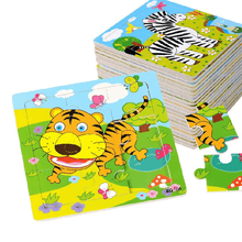 将图片加载到图库查看器，1 Pcs Animal Wooden Puzzles For Children In Wooden 3D Mosaic Puzzles Kids Educational Toys Design  For Baby Birthday Gifts

