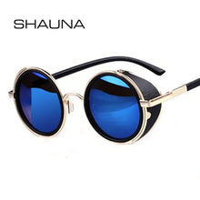 Load image into Gallery viewer, SHAUNA Vintage Women Steampunk Retro Coating Men Round Sunglasses Brand Designer Punk Sun Glasses UV400
