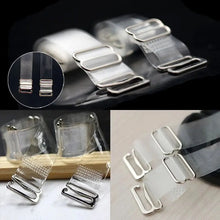 Load image into Gallery viewer, 1Pairs=2Pcs Metal Buckle Bra Straps Belt Women's Elastic Transparent Silicone Bra Straps Adjustable Intimates Accessories
