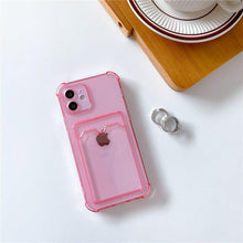 Load image into Gallery viewer, Transparent Wallet Case For iPhone 14 13 12 Pro Max Mini  Shockproof Cover with Card Slots Pockets Slim Fit Thin Protective Soft Shock-Absorbing Lightweight Wallet Case
