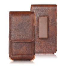 Load image into Gallery viewer, Universal Leather Case for iPhone Mens PU Leather Vertical Case with Belt Clip for iPhone Waist Pack Belt Clip Bag for 3.5-6.3" Mobile Phone Pouch Phone Cover
