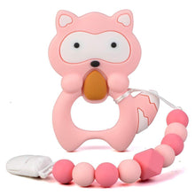 将图片加载到图库查看器，Baby Teething Lovely Koala Owl Horse Cookies Baby Teether Molar Toy Gift Raccoon Food Grade Silicone Beads For Kids and Baby
