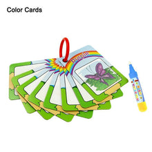 Load image into Gallery viewer, New Magic Doodle Card Water Drawing Card Kids Learn Number/Color/Shape in English 8/10 Pcs with 1 Pcs Water Pen Coloring Toy
