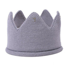 将图片加载到图库查看器，Modern Luxury New Trend  Baby Hat Girls and Boys Crown Knitted Cap Toddler Empty Top Hats Newborn Design Woolen Yarn Bonnet For Kids
