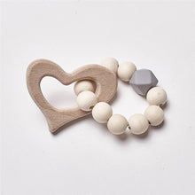 将图片加载到图库查看器，Modern Baby Silicone Wooden  Nursing Bracelets Wood Teether Silicone Beads Teething Wood Rattles Toys for Baby
