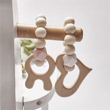 将图片加载到图库查看器，Modern Baby Silicone Wooden  Nursing Bracelets Wood Teether Silicone Beads Teething Wood Rattles Toys for Baby
