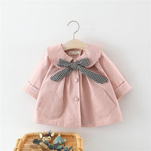 Load image into Gallery viewer, Baby Girl Coats Newborn Baby Clothes Autumn Winter Plaid Bow Coat Infant With Bow In elegant Modern Design
