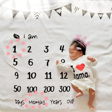 Load image into Gallery viewer, Baby Monthly Growth Milestone Blanket Photography Requirements Background Towel Cute Memory Carpet

