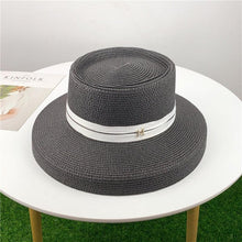 Load image into Gallery viewer, Summer Hat New Female Sun Hat Folding Beach Hat New Women's Ladies Wide Large Brim Floppy Folding Summer Beach Sun Hat Straw Cap Big Brim Elegant White Travel Sun Hat 55-58CM
