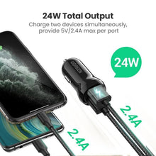 将图片加载到图库查看器，Mini USB Black Car Charger For Mobile Phone Tablet GPS 4.8A Fast Charging Dual USB Car Small Phone Charger Adapter In Car
