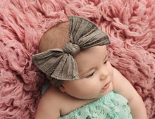 Load image into Gallery viewer, Big Bow Soft Nylon Headbands Flower Print Nylon Turban Hairband Oversize Bunny Bow For Baby Kids
