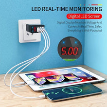 Load image into Gallery viewer, Modern Black White Quick Charge 3.0 USB Charger 5V 3A Digital Display Fast Charging Wall Phone Charger
