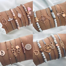 Load image into Gallery viewer, Modern Fashion New Luxury Different Style Elegant Elephant Tree Of Life Tassel Chain Bracelet Sets For Women Jewelry Trend Sets For Her
