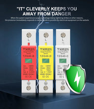 Load image into Gallery viewer, AC SPD 1P 20KA 40KA 60KA 275V 385V House Surge Protector Protective Low-voltage  Arrester Device
