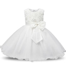 Load image into Gallery viewer, Luxury Modern Designer Baby Girls Flower Gowns Baptism Princess tutu Birthday Dress WIth Big Bow On Back

