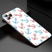 将图片加载到图库查看器，Anchor Boat Ship Wheel Phone Case For iPhone 13 12 Mini 11 Pro XS Max XR X 8 7 6S 6 Plus 5S 5 SE 2020 Black Cover Custom Anchor Hard Back Cover Case
