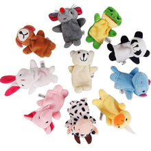 将图片加载到图库查看器，10pcs Cartoon Plush Toys Boy Girl Finger Puppet Cartoon Animal Child Cute Finger Puppet Dolls Telling Stories To The Baby and Kids
