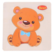 将图片加载到图库查看器，Baby Toys Wooden 3D Puzzle Cartoon Animal Intelligence Kids Educational Brain Teaser Children Tangram Shapes Learning
