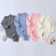 将图片加载到图库查看器，Handmade Knitted Baby Clothes Long Sleeve Newborn Baby Romper Winter Spring Baby Girl Romper Jumpsuit For Boys and Girls
