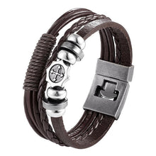 将图片加载到图库查看器，Trendy Modern Jewelry Leather Bracelet Men Braided Multilayer Anchor Bracelets Ladies Rope Chain for Male Jewelry Classic Style
