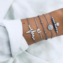 Load image into Gallery viewer, Boho Rose Map Bracelets &amp; Bangles for Women Bohemian Round  Charm Bracelet Set Fashion Multilayer Accessories Luxury Jewelry
