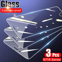 将图片加载到图库查看器，3Pcs For iPhone 7 8 6 s 6s Plus Protective Glass For Screen Protector Film Glass Armor Tempered-Glass Compatible for iPhone Screen Protector for iPhone
