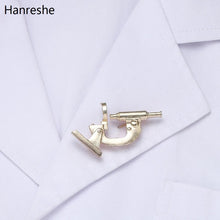 将图片加载到图库查看器，Hanreshe Classic High Quality Microscope Brooch Pin Zinc Alloy Medical Equipment Medical Pins For Doctors Nurses Lapel Jewelry
