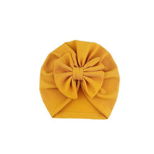 Load image into Gallery viewer, Handamde Elegant Baby Hats for Girls Big Bow Turban Hat Newborn  Baby Beanie Cap Solid Color Style
