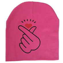 Load image into Gallery viewer, Modern Baby Hat Cute Ear Cotton Girls Cap Scarf Infant Hats Finger love Kids Boys Knitted Cap Winter hat I love mama/pap  Cap
