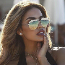 Load image into Gallery viewer, Luxury Lady Vintage Round Metal  Sunglasses For  Driving Black Retro Mirror Sunglasses Woman  Shade Sunglasses With  UV400 Protection
